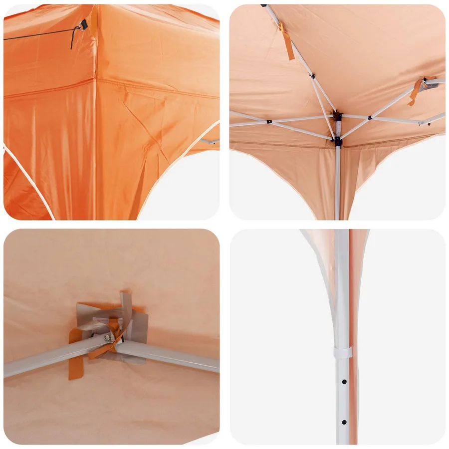 Tente de fête pop-up 290 x 290 x 245 cm Orange - 11