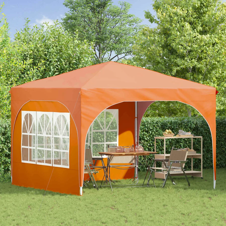 Tente de fête pop-up 290 x 290 x 245 cm Orange - 3