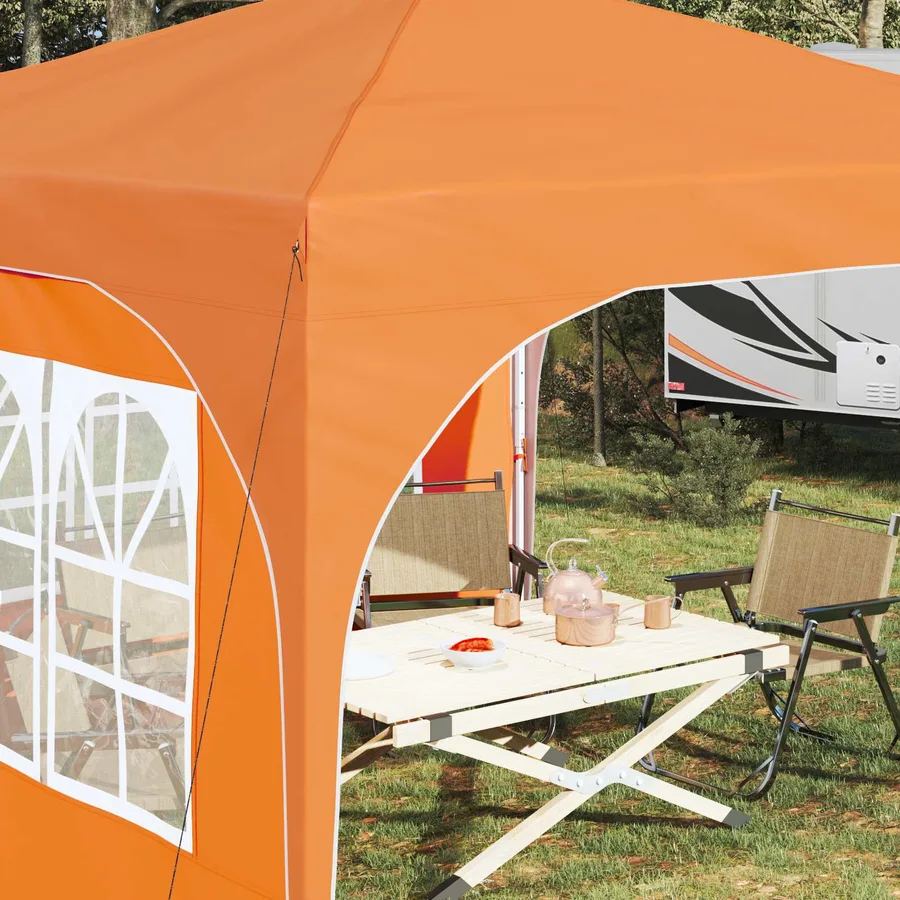Tente de fête pop-up 290 x 290 x 245 cm Orange - 4