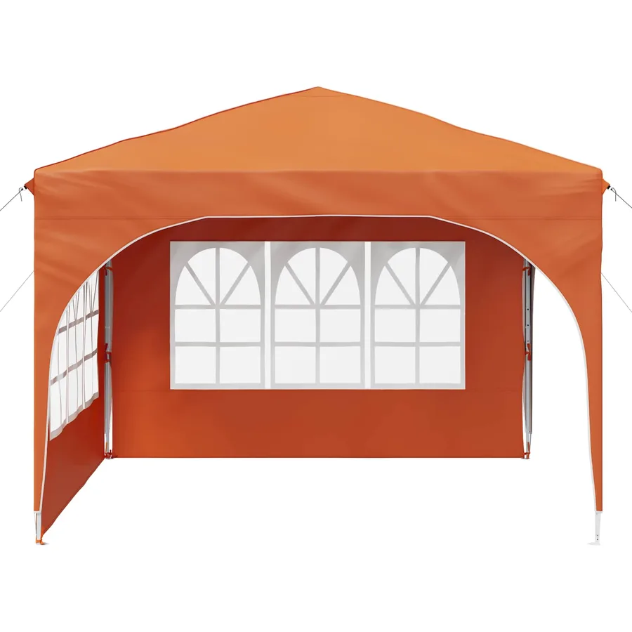 Tente de fête pop-up 290 x 290 x 245 cm Orange - 6