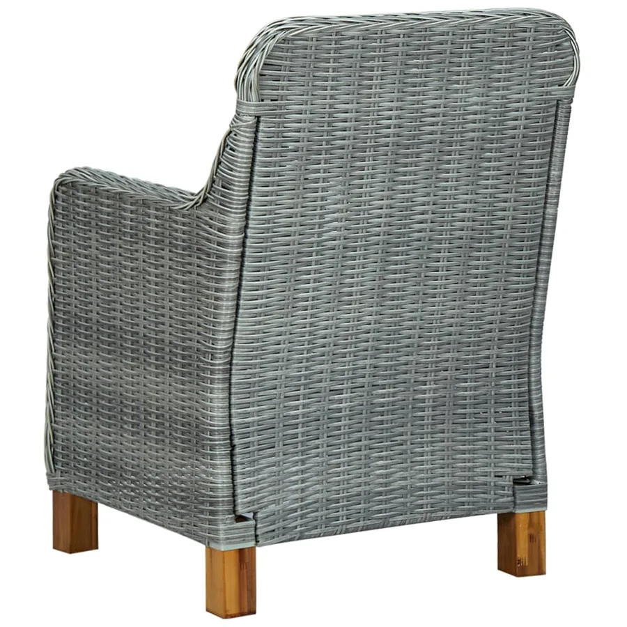 Ensemble à manger 9 pcs avec coussins résine tressée gris clair - 13