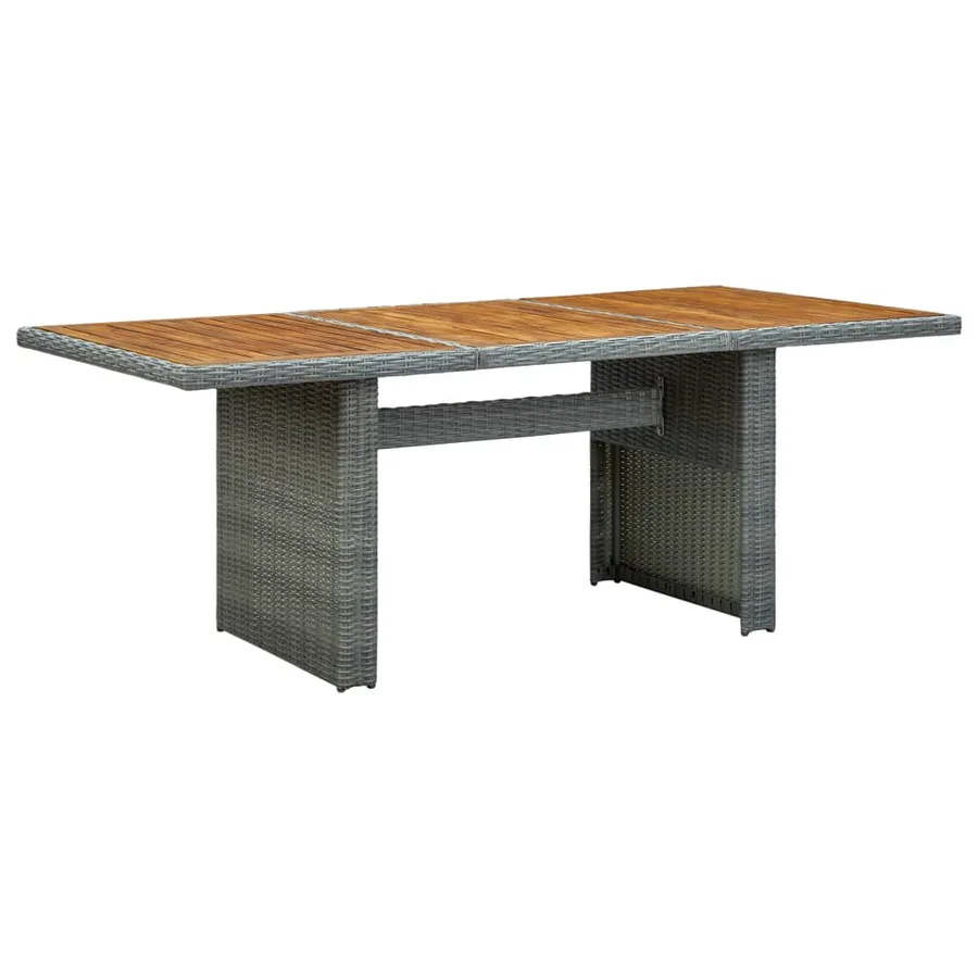 Ensemble à manger 9 pcs avec coussins résine tressée gris clair - 15