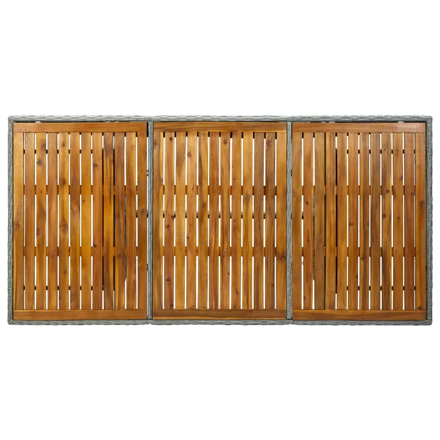 Ensemble à manger 9 pcs avec coussins résine tressée gris clair - 16