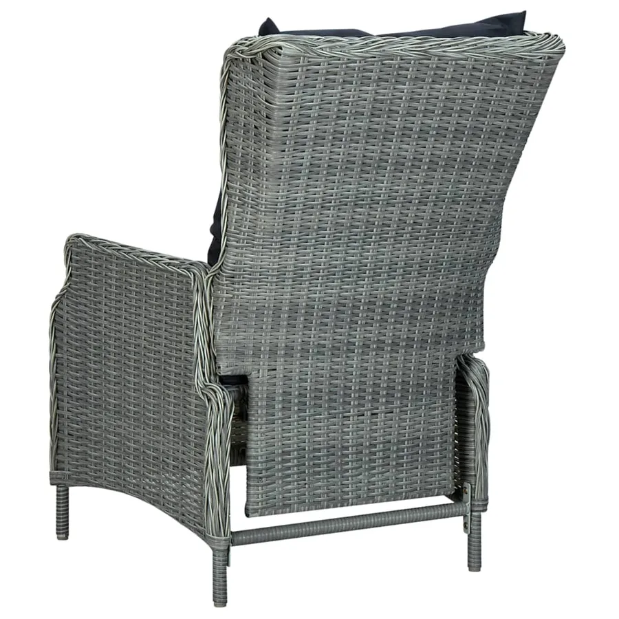 Ensemble à manger 9 pcs avec coussins résine tressée gris clair - 6