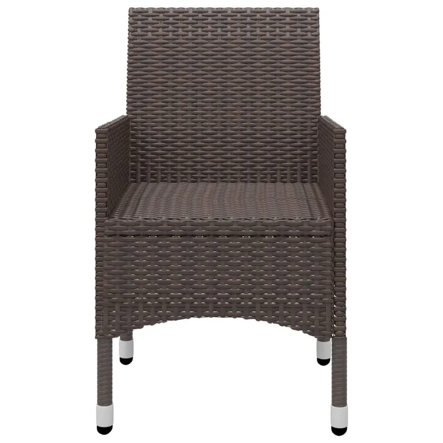 Ensemble à manger de jardin 3pcs Marron Résine tressée et verre - 9