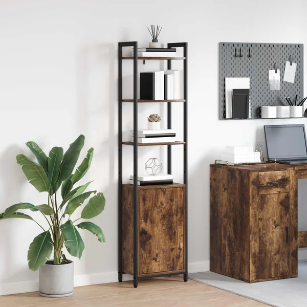 Bibliothèque Chêne fumé 40 x 24 x 161 cm Bois d'ingénierie