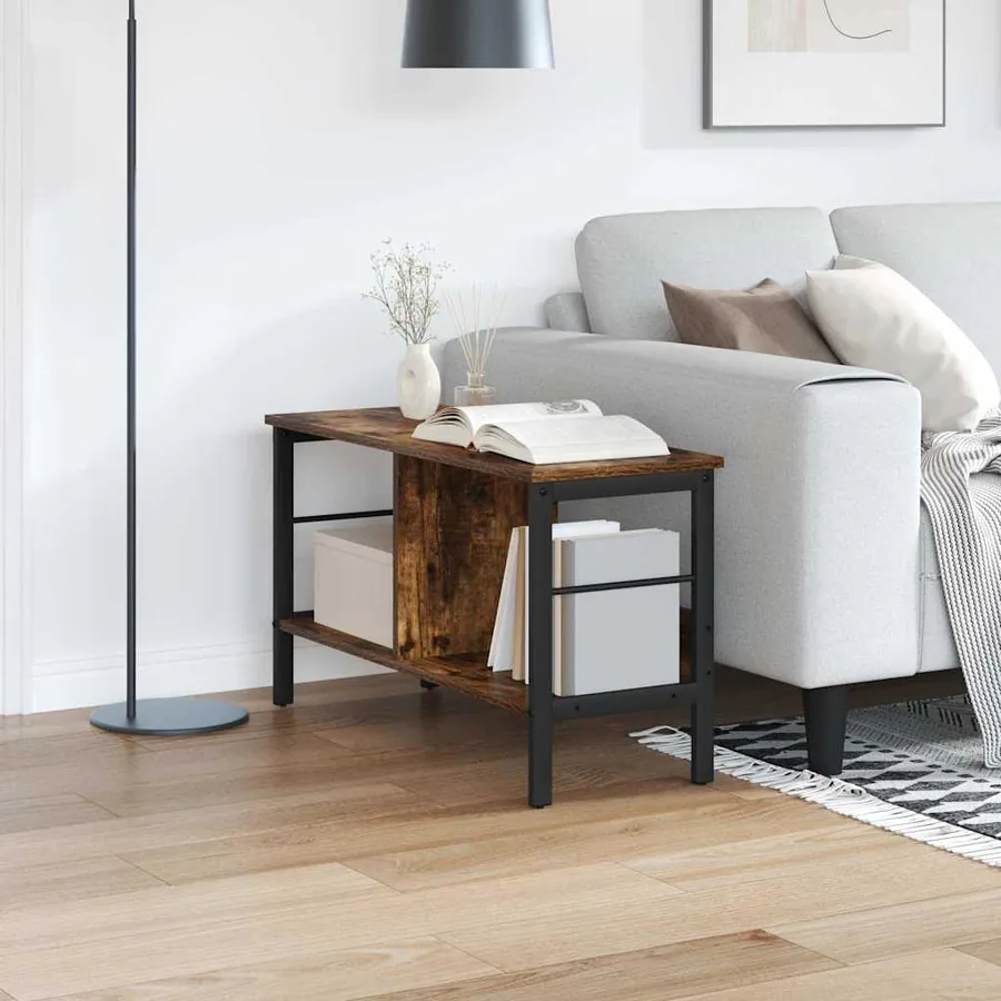 Étagère Chêne fumé 82 x 32 x 47 cm Bois d'ingénierie