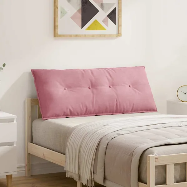 Coussin de Dos Rose 120 x 50 cm Tissu en velours côtelé
