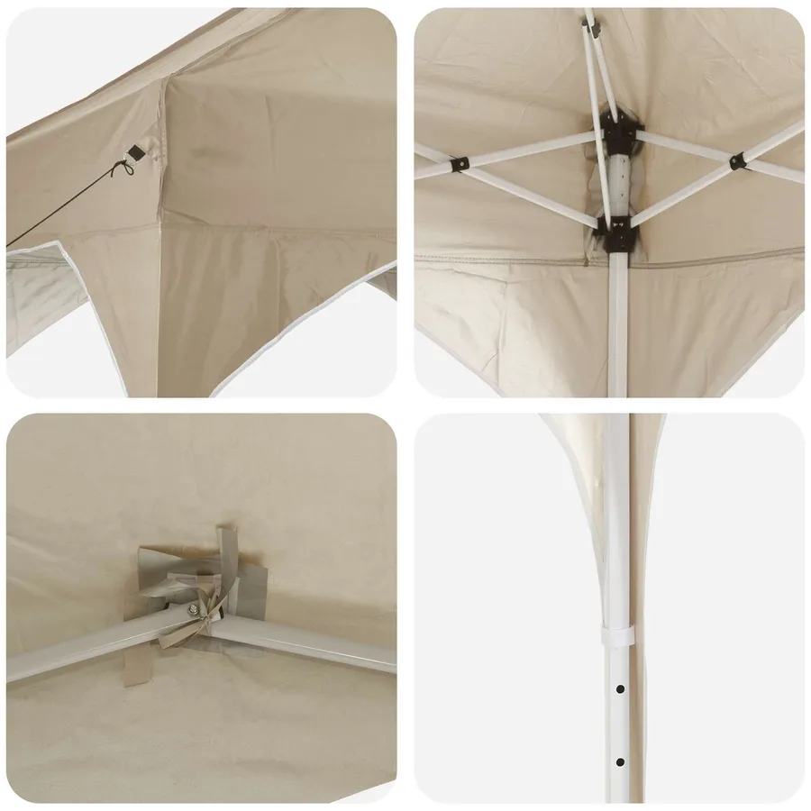 Tente de fête pop-up 290 x 290 x 245 cm Crème - 9
