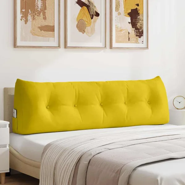 Coussin de Dos Jaune 160 x 24 x 50 cm Velours