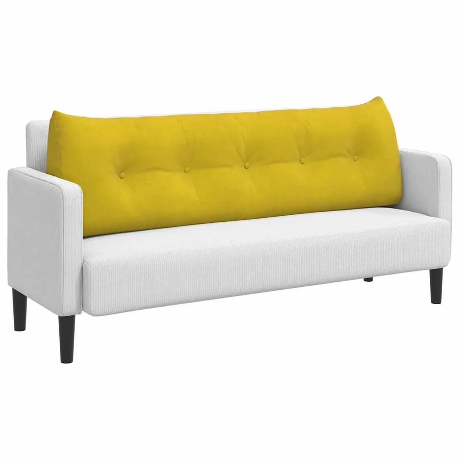 Coussin de Dos Jaune 160 x 24 x 50 cm Velours - 3