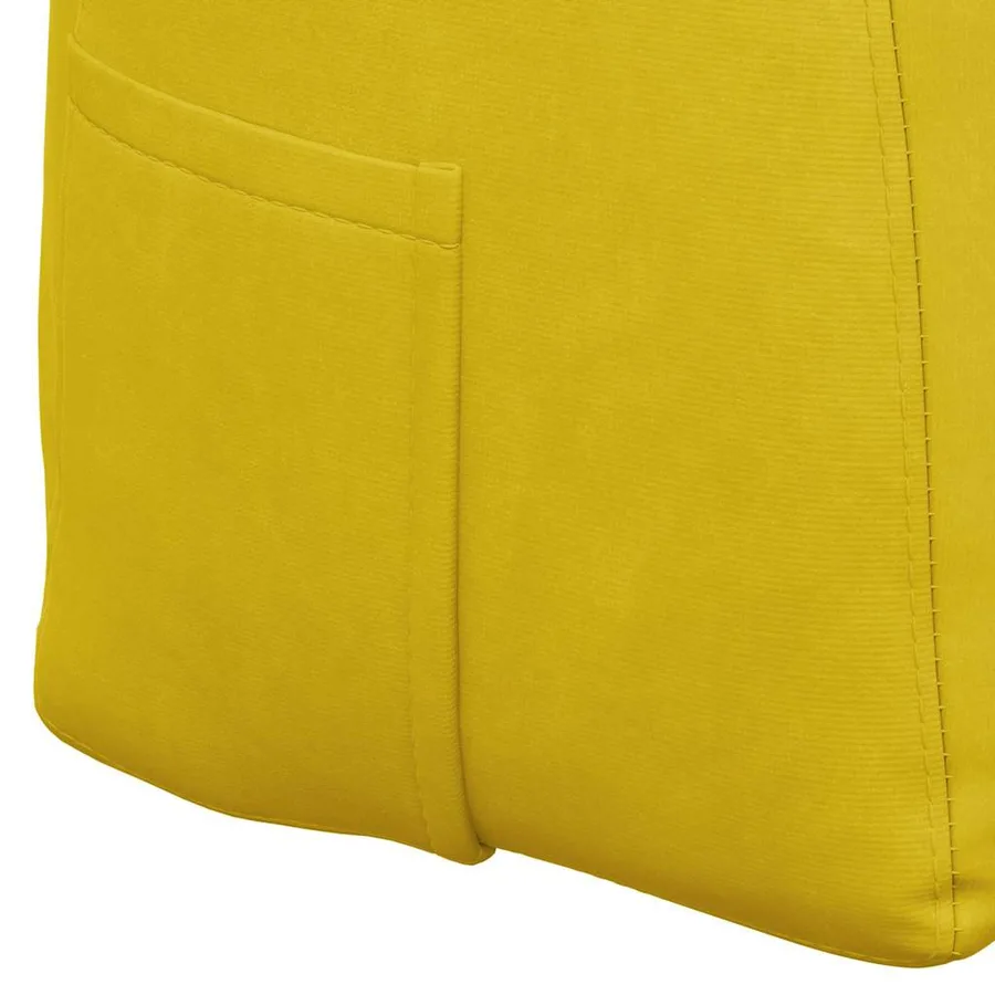 Coussin de Dos Jaune 160 x 24 x 50 cm Velours - 9