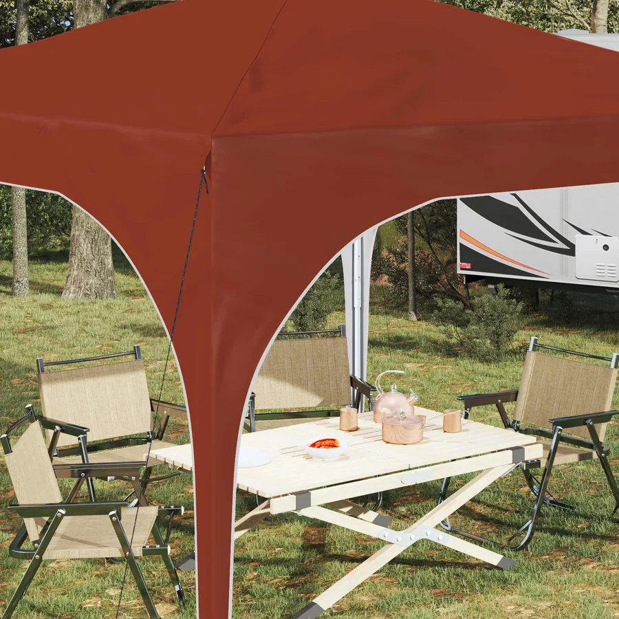 Tente de fête pop-up 290 x 290 x 245 cm Terre cuite - 4