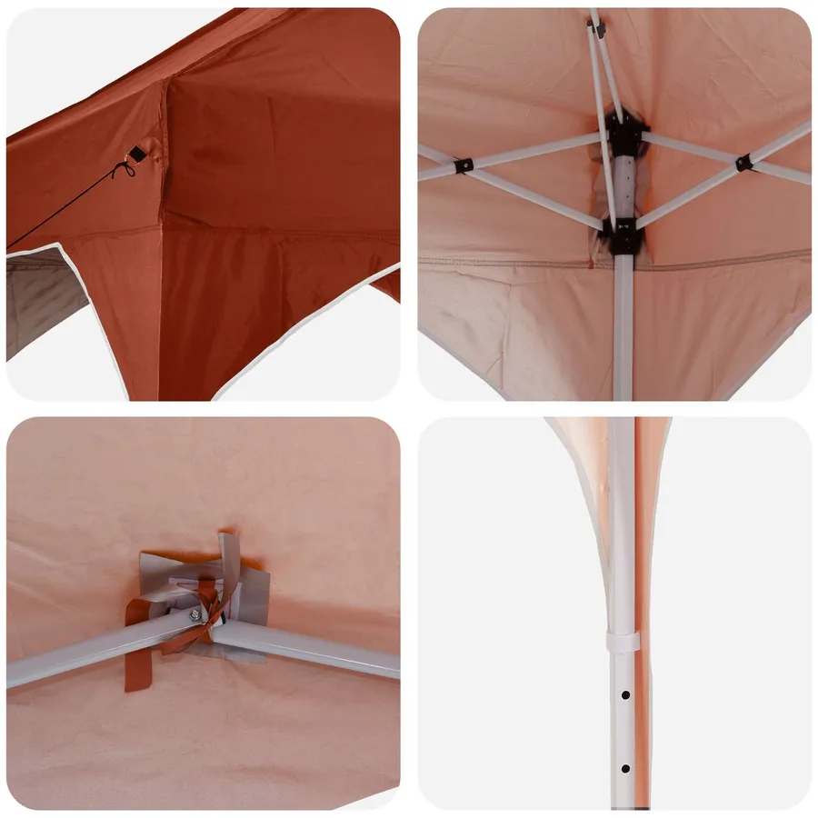 Tente de fête pop-up 290 x 290 x 245 cm Terre cuite - 9