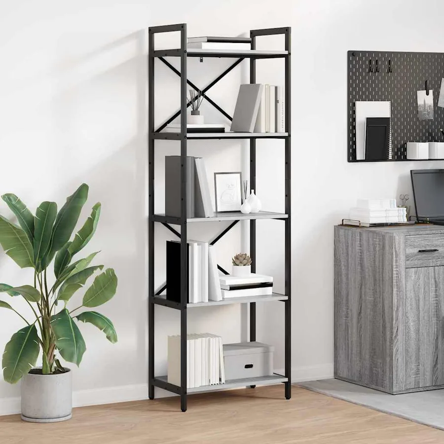Étagère Gris Sonoma 56 x 34 x 171 cm Bois d'ingénierie