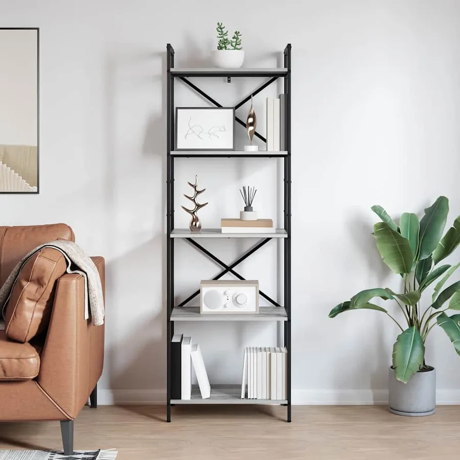 Étagère Gris Sonoma 56 x 34 x 171 cm Bois d'ingénierie - 4