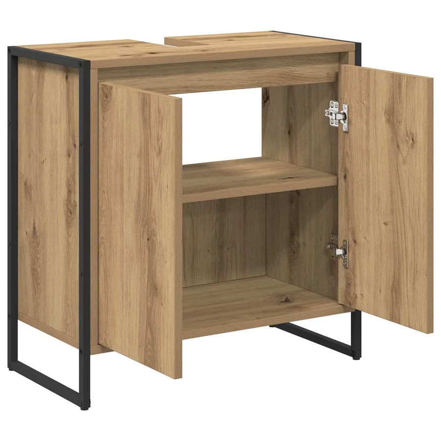 Cabinet de salle de bain Chêne artisan 60 x 30 x 60 cm - 5