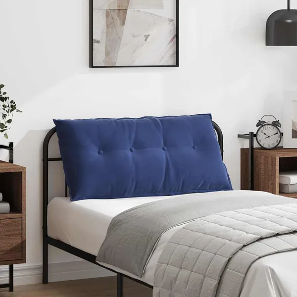 Coussin de Dos Bleu police 100 x 50 cm Tissu en velours côtelé