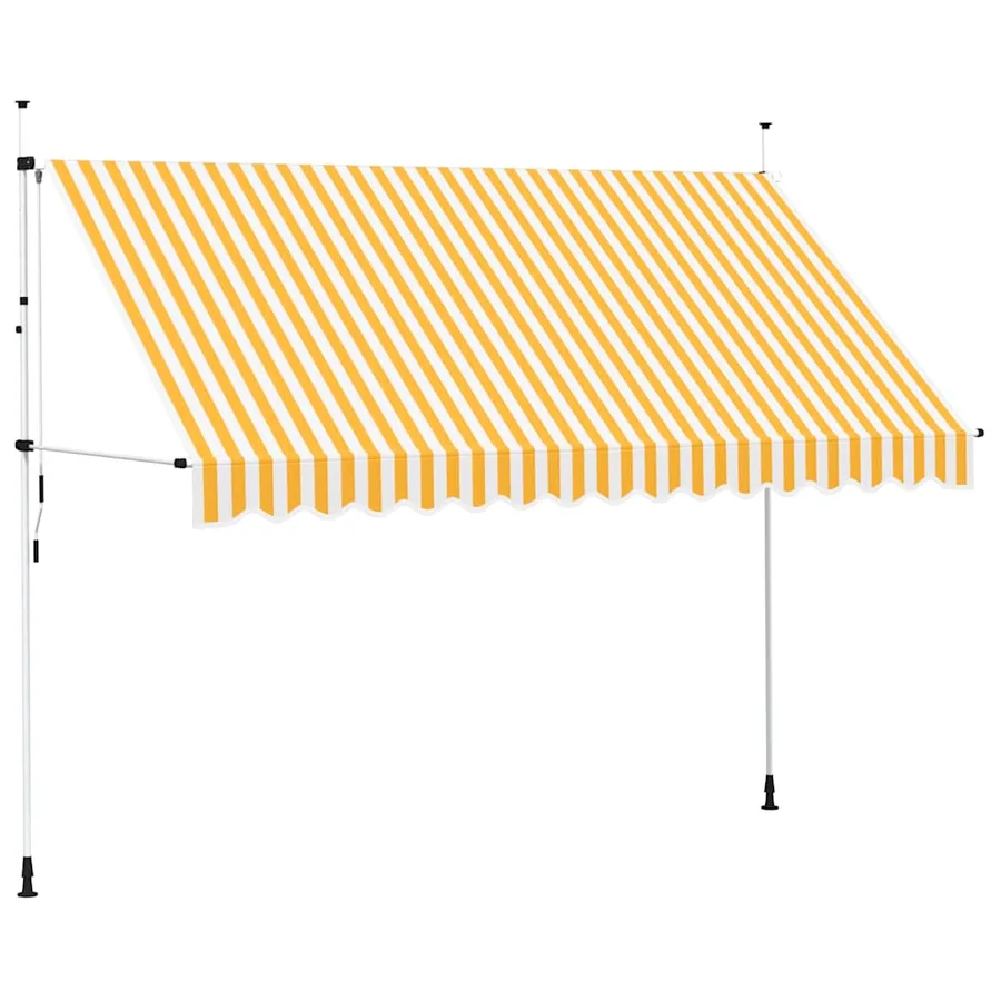 Auvent rétractable manuel 350 cm Rayures oranges et blanches - 2