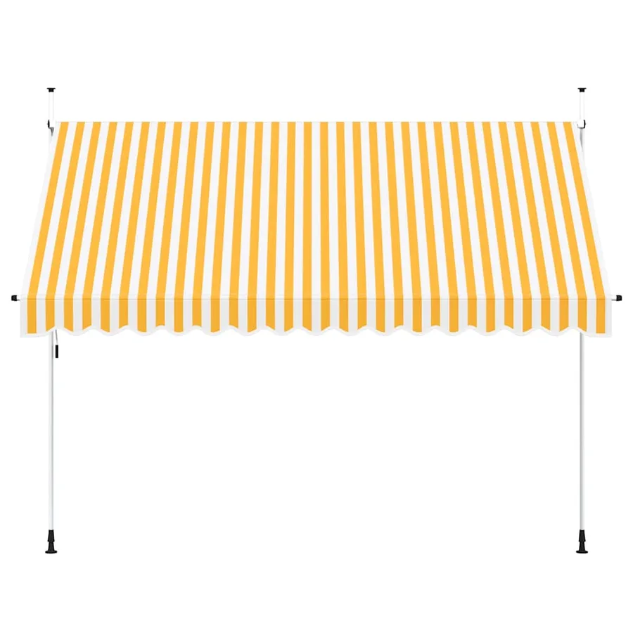 Auvent rétractable manuel 350 cm Rayures oranges et blanches - 3