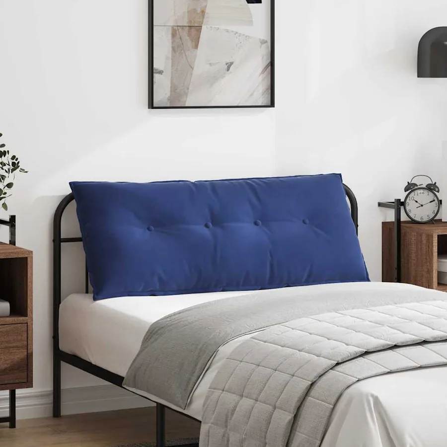 Coussin de Dos Bleu police 120 x 50 cm Tissu en velours côtelé