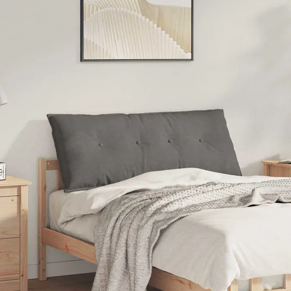 Coussin de Dos Gris clair 120 x 50 cm Tissu en velours côtelé