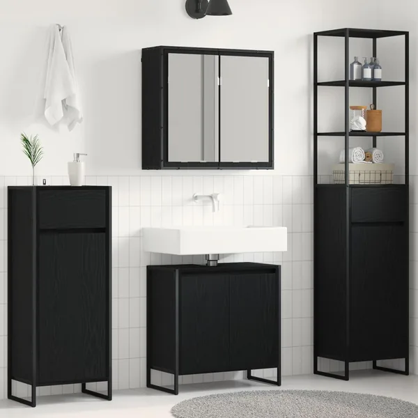 Ensemble de mobilier de salle de bain avec tiroir Chêne noir