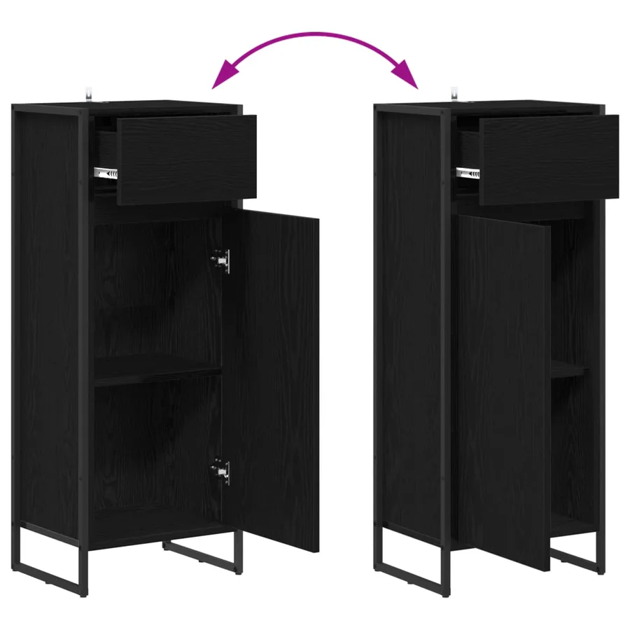 Ensemble de mobilier de salle de bain avec tiroir Chêne noir - 15