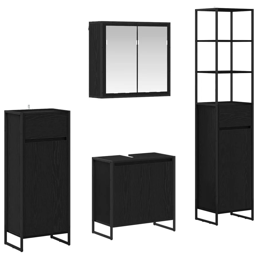 Ensemble de mobilier de salle de bain avec tiroir Chêne noir - 2