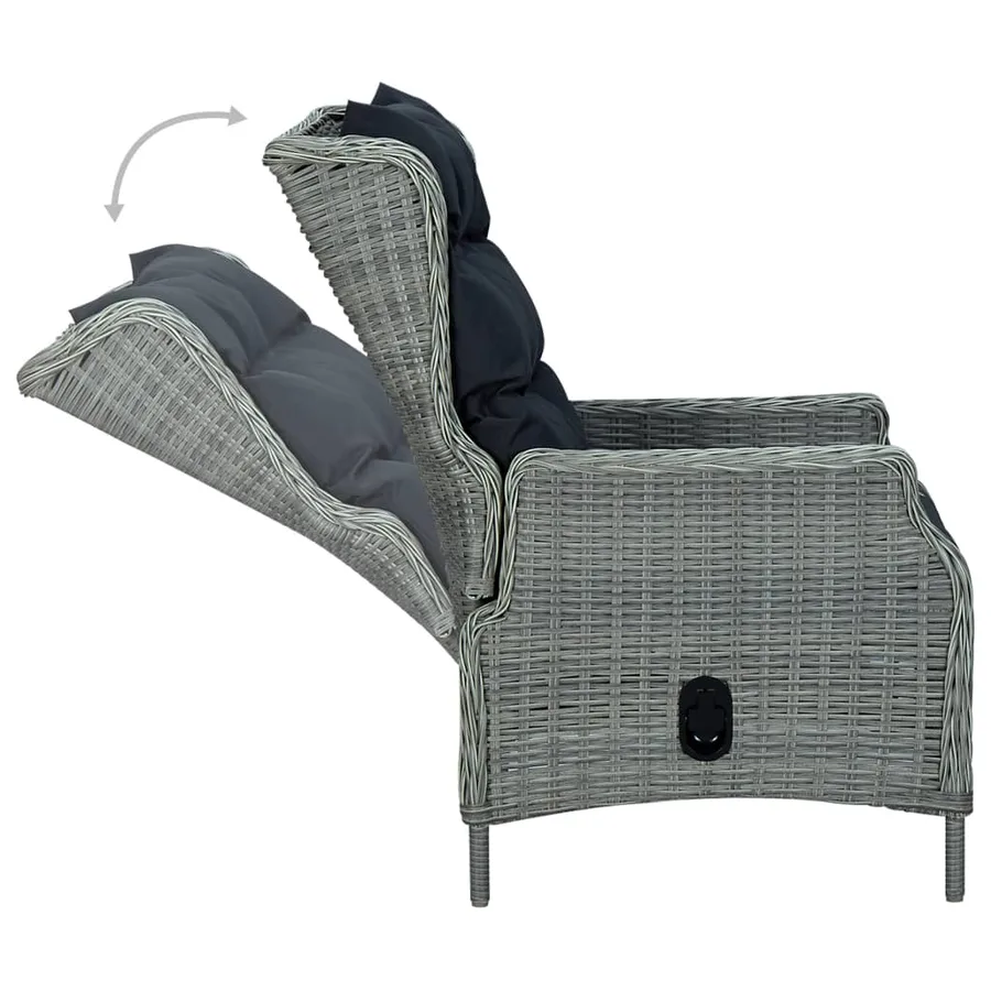 Ensemble à manger d'extérieur et coussins 9 pcs résine tressée - 14