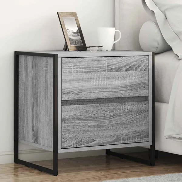 Table de chevet Gris Sonoma 50 x 39,5 x 50 cm Bois d'ingénierie