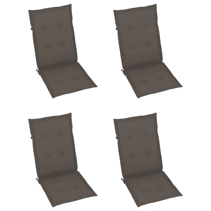 Chaises inclinables de jardin lot de 4 et coussins Bois acacia - 6