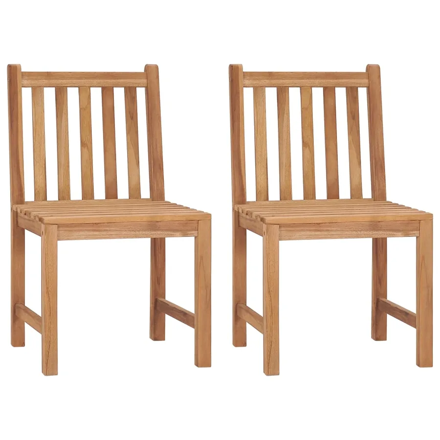 Chaises de jardin lot de 2 avec coussins Bois de teck massif - 3