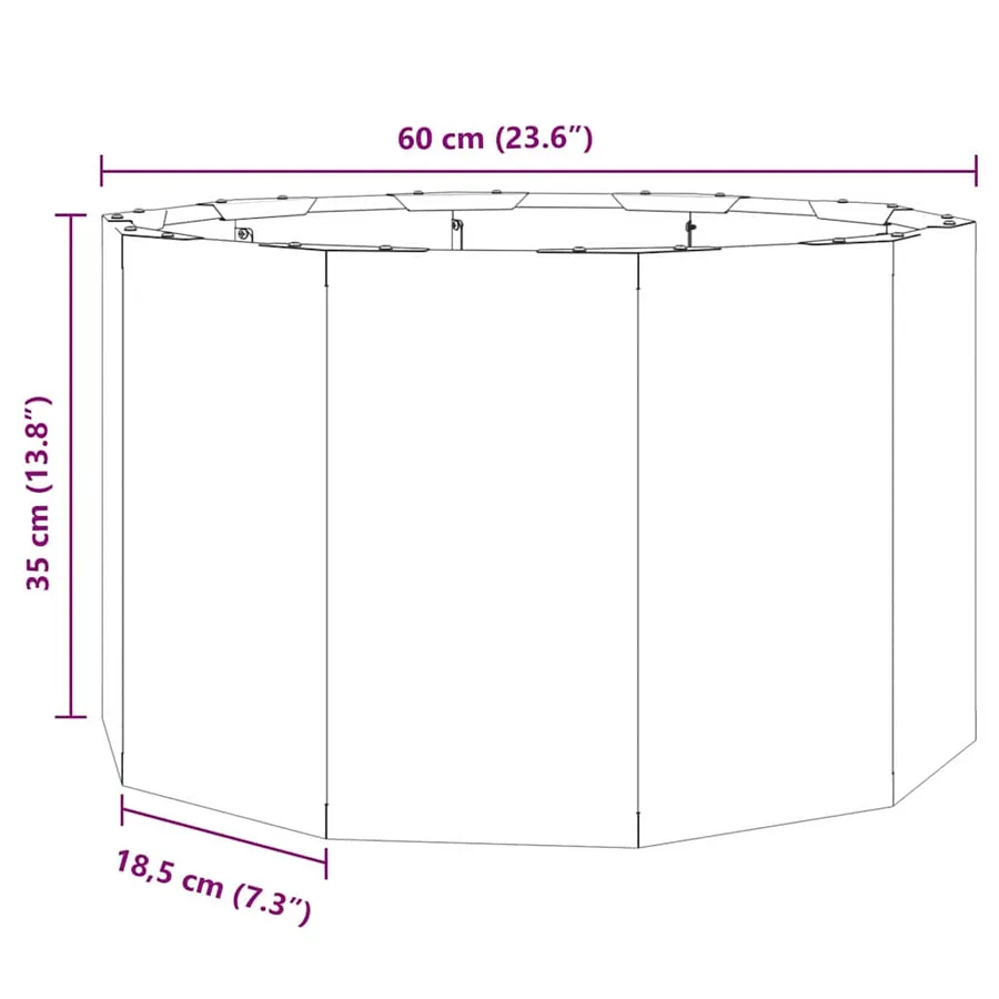 Jardinière Anthracite 60 x 60 x 35 cm Acier - 10