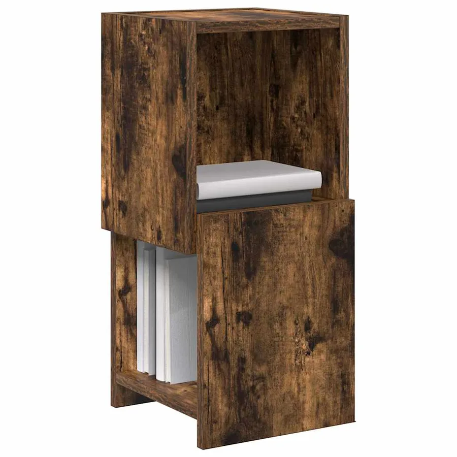Meuble d'angle Chêne fumé 25,5x25x55cm Bois d'ingénierie - 3