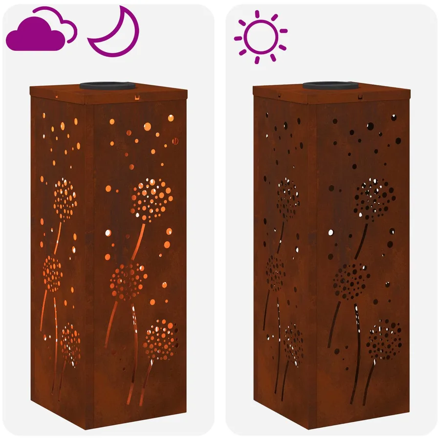 Lumière de chemin LED solaire 2 pcs Blanc chaud 18 x 18 x 50 cm - 14