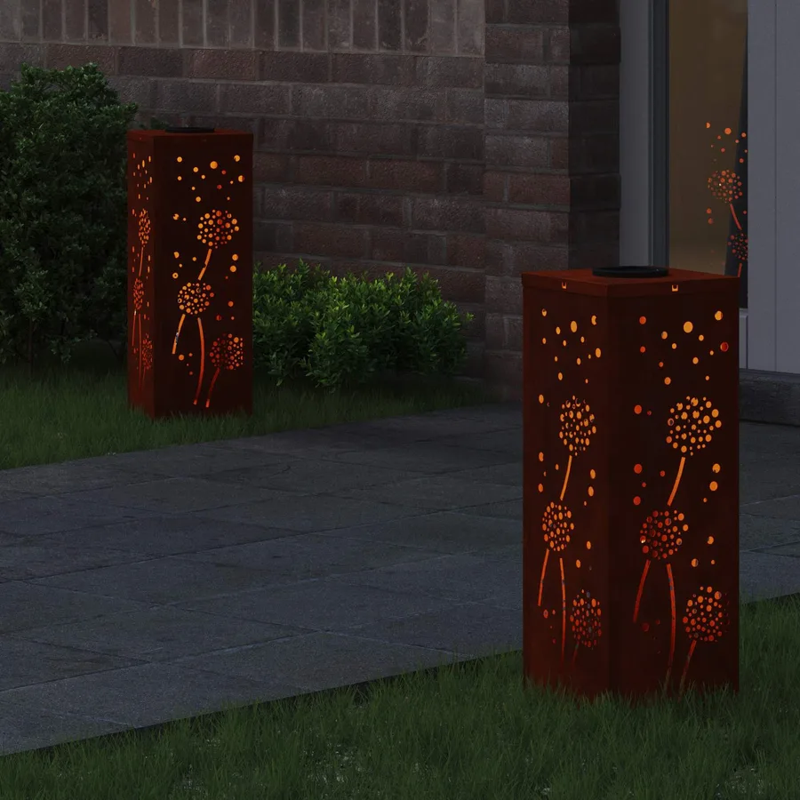 Lumière de chemin LED solaire 2 pcs Blanc chaud 18 x 18 x 50 cm - 3