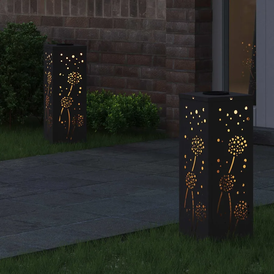 Lumière de chemin LED solaire 2 pcs Blanc chaud 18 x 18 x 50 cm - 3