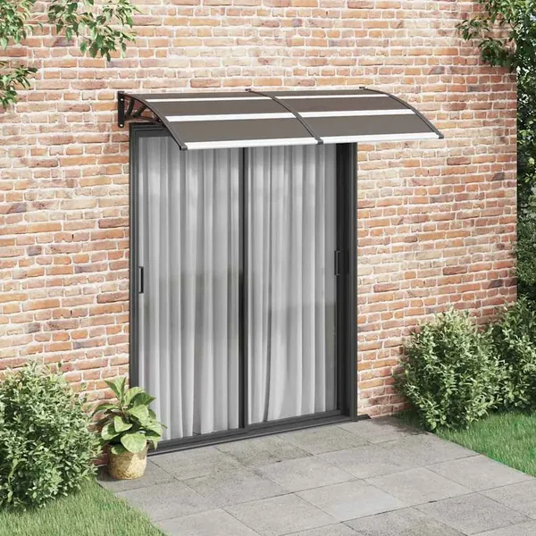 Auvent de porte Noir 200x100 cm PC