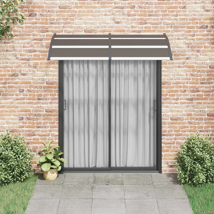 Auvent de porte Noir 200x100 cm PC - 3