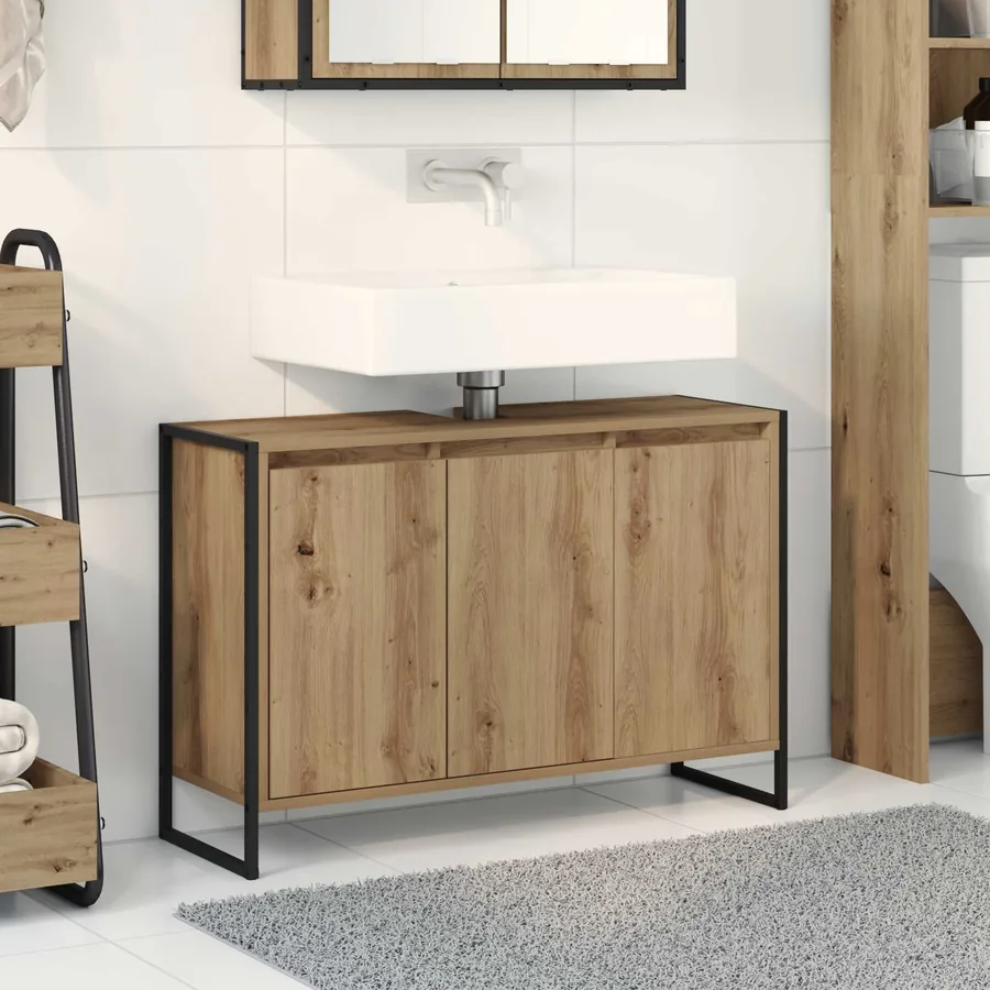 Cabinet de salle de bain Chêne artisan 90 x 30 x 60 cm