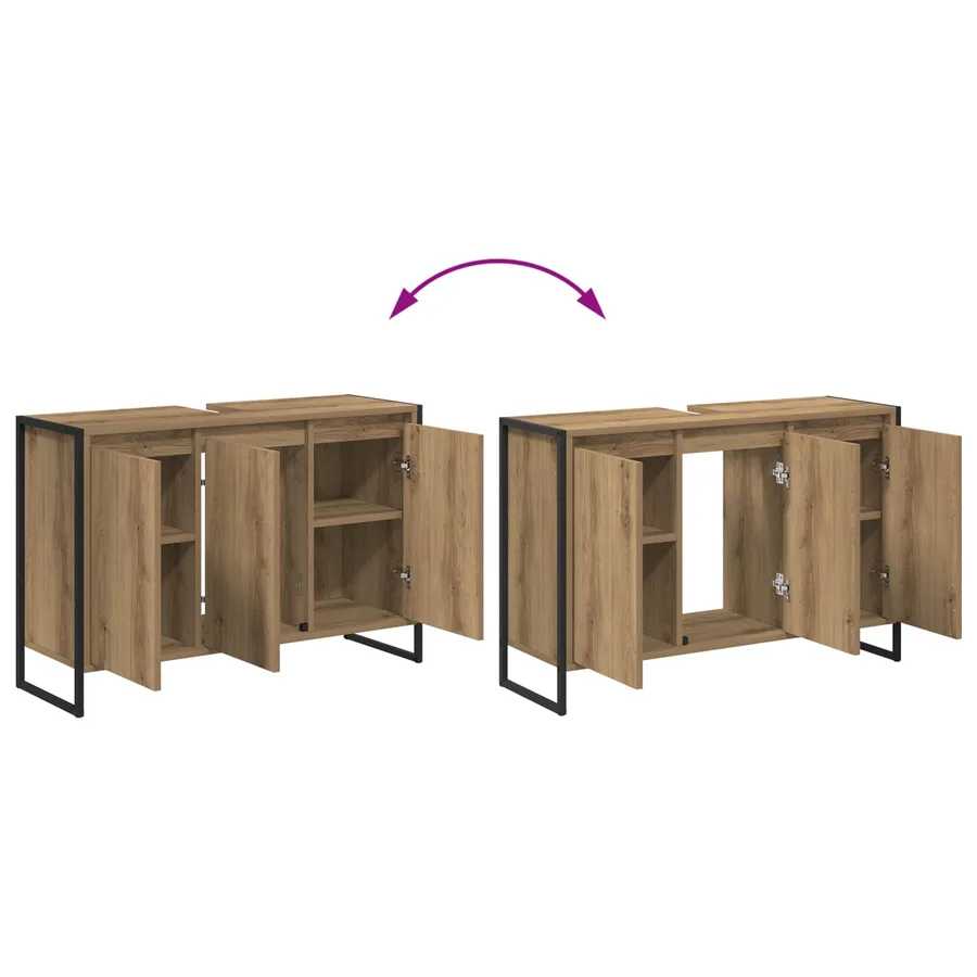 Cabinet de salle de bain Chêne artisan 90 x 30 x 60 cm - 13