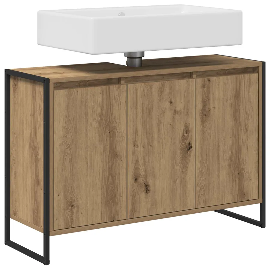 Cabinet de salle de bain Chêne artisan 90 x 30 x 60 cm - 3