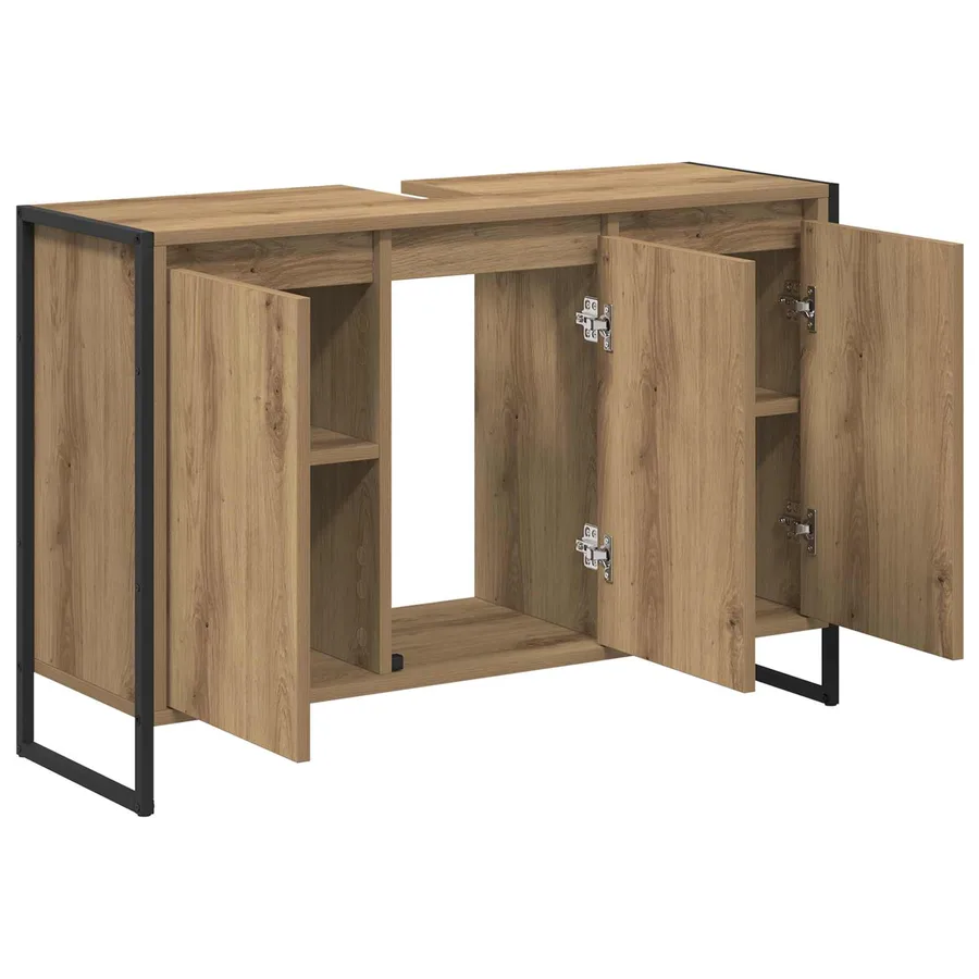 Cabinet de salle de bain Chêne artisan 90 x 30 x 60 cm - 5
