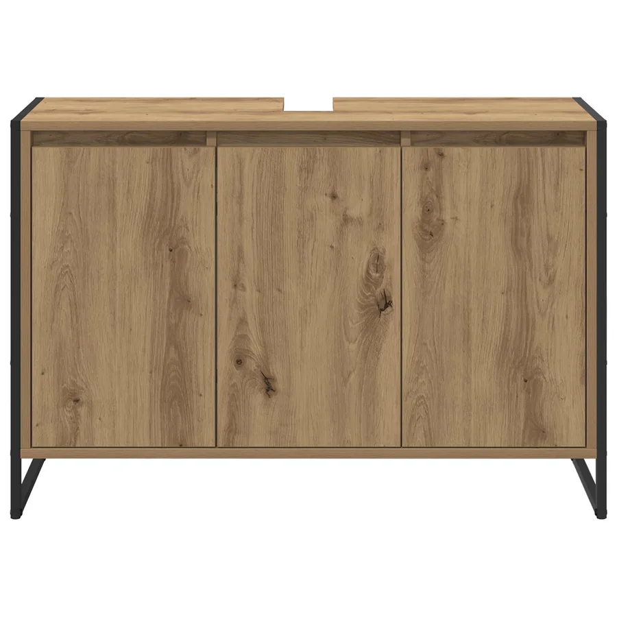 Cabinet de salle de bain Chêne artisan 90 x 30 x 60 cm - 6