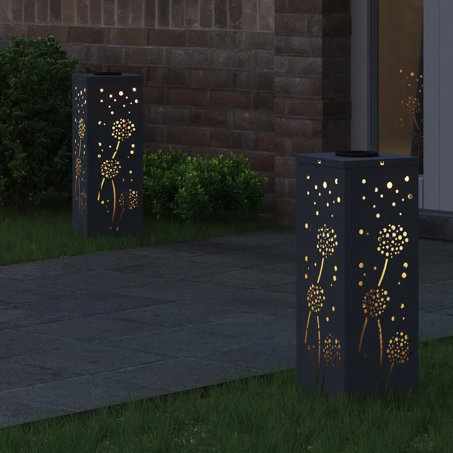 Lumière de chemin LED solaire 2 pcs Blanc chaud 18 x 18 x 50 cm - 3