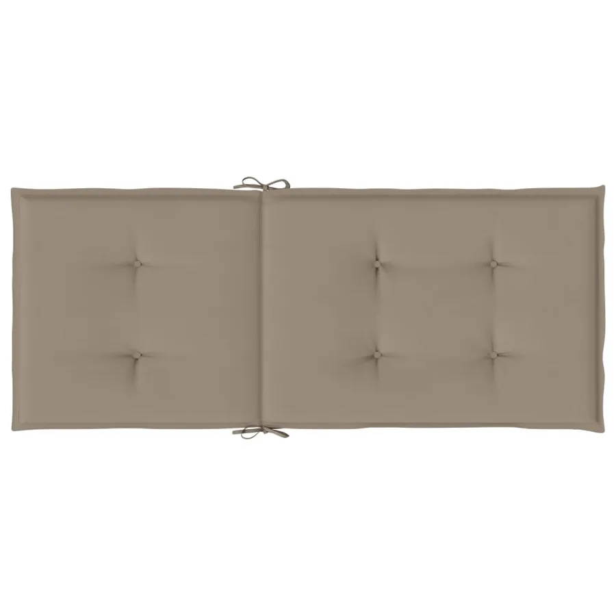 Coussins de chaise de jardin dossier haut lot de 4 taupe tissu - 7