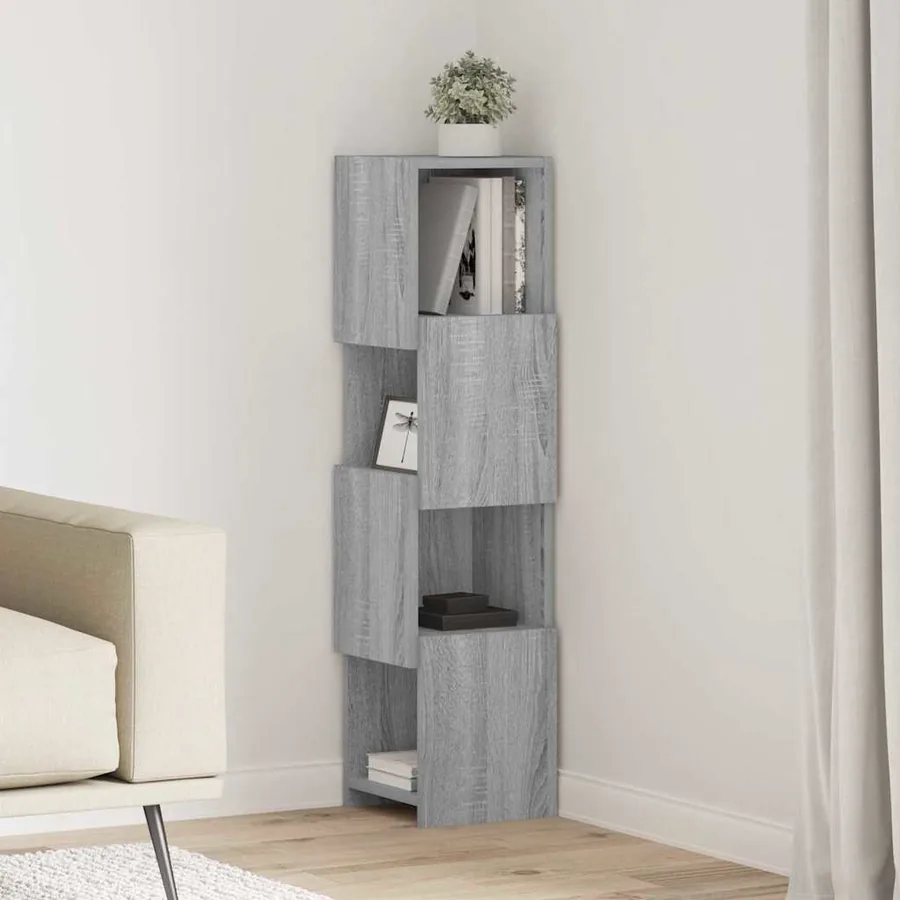 Meuble d'angle Gris Sonoma 25,5x25x102cm Bois d'ingénierie