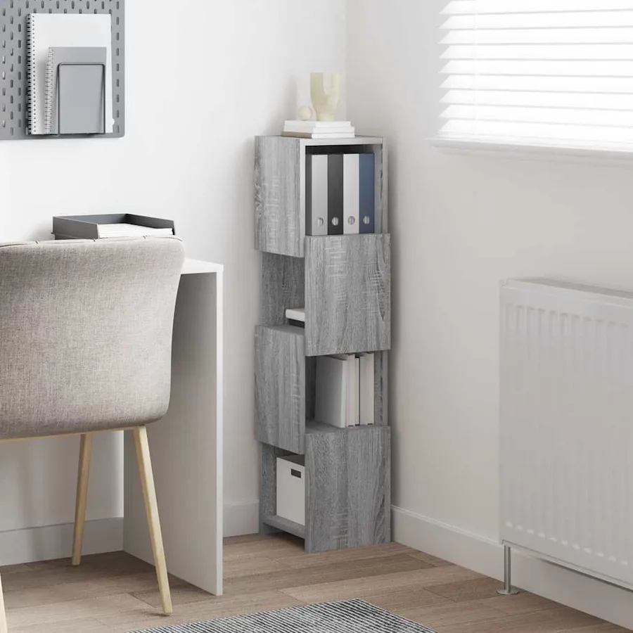 Meuble d'angle Gris Sonoma 25,5x25x102cm Bois d'ingénierie - 4