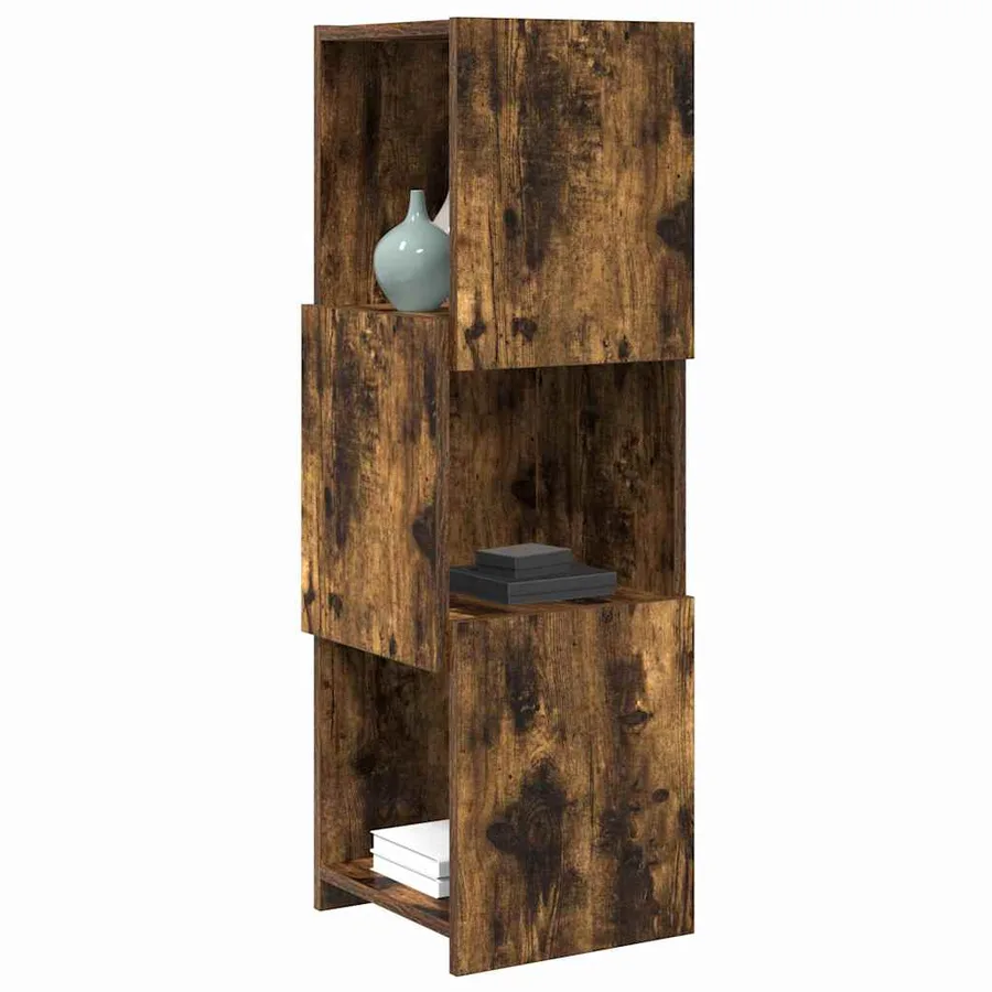 Meuble d'angle Chêne fumé 30,5x30x95cm Bois d'ingénierie - 3
